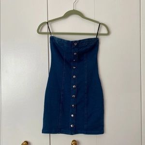 NWT Forever 21 Strapless Denim Dress